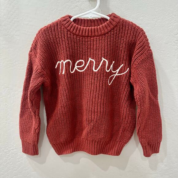 Little Co by Lauren Conrad Christmas Merry Embroidered Knit Sweater - Picture 1 of 7